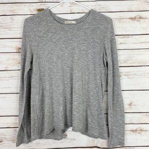 Marine Layer Womens Top Size Medium M Long Sleeve Grey Open Back Tinley Tulip St